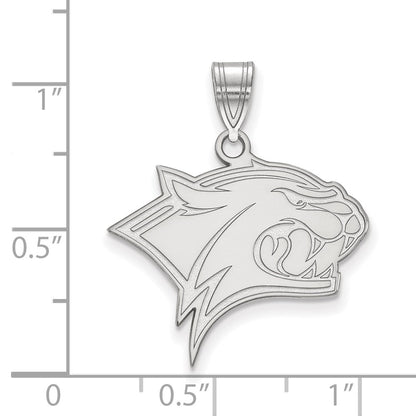 Sterling Silver Rhodium Plated Logoart University Of New Hampshire Wildcat Large Pendant