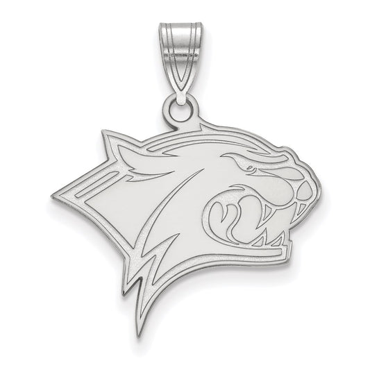 Sterling Silver Rhodium Plated Logoart University Of New Hampshire Wildcat Large Pendant
