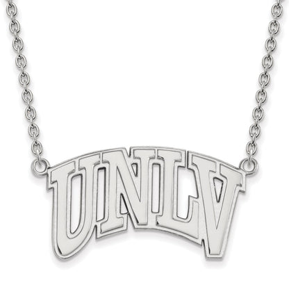 14K White Gold Logoart University Of Nevada Las Vegas U N L V Large Pendant 18 Inch Necklace