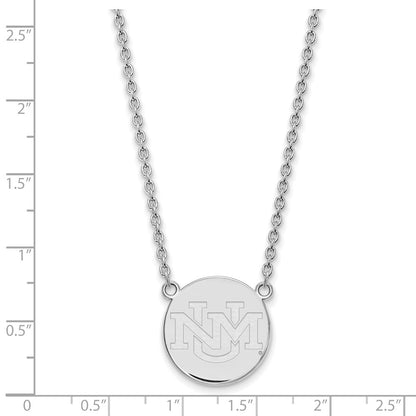 14K White Gold Logoart University Of New Mexico Large Pendant 18 Inch Necklace