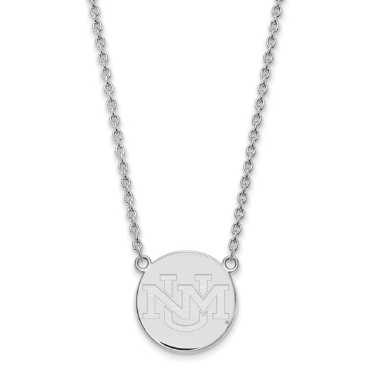 14K White Gold Logoart University Of New Mexico Large Pendant 18 Inch Necklace