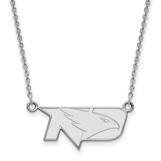 Sterling Silver Rhodium Plated Logoart University Of North Dakota Small Pendant 18 Inch Necklace