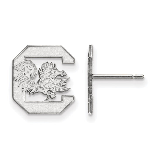 14K White Gold Logoart University Of South Carolina Small Post Earrings