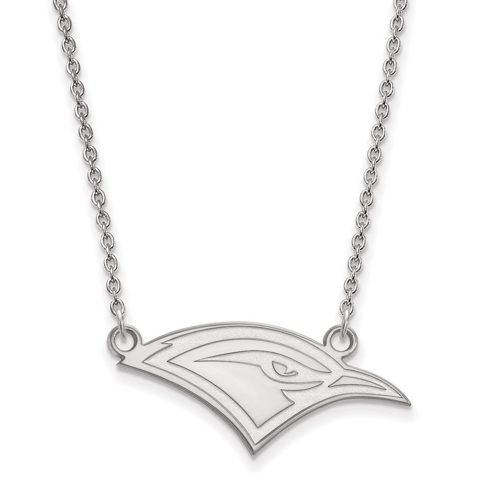 Sterling Silver Rhodium Plated Logoart University Of Tennessee At Chattanooga Mockingbird Small Pendant 18 Inch Necklace
