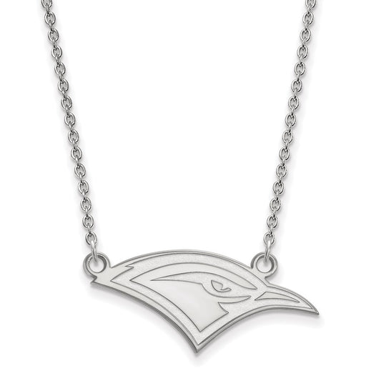 Sterling Silver Rhodium Plated Logoart University Of Tennessee At Chattanooga Mockingbird Small Pendant 18 Inch Necklace