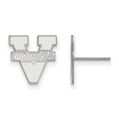 10K White Gold Logoart University Of Virginia Small Post Earrings
