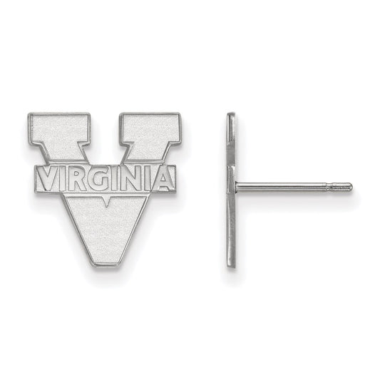 10K White Gold Logoart University Of Virginia Small Post Earrings