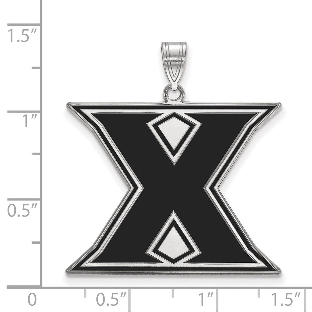Sterling Silver Rhodium Plated Logoart Xavier University Letter X Extra Large Enameled Pendant