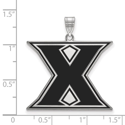 Sterling Silver Rhodium Plated Logoart Xavier University Letter X Extra Large Enameled Pendant