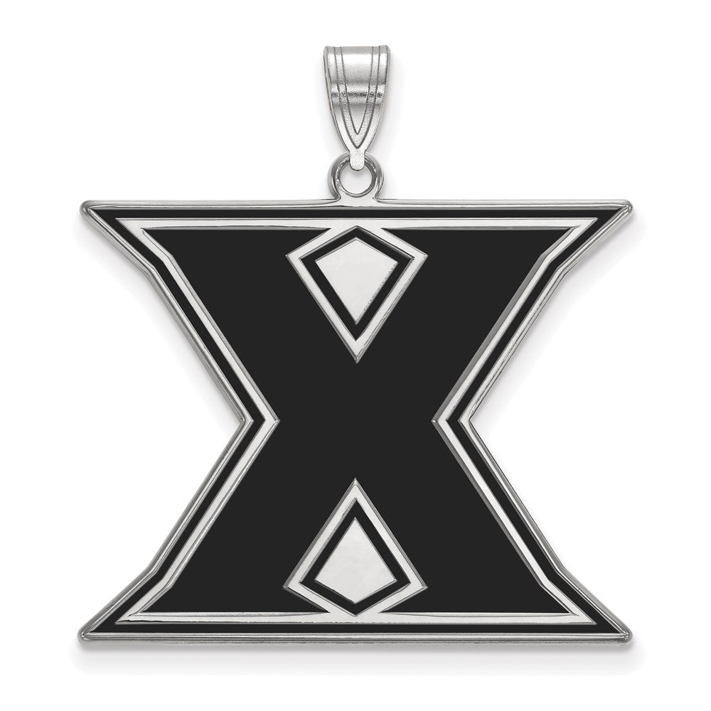 Sterling Silver Rhodium Plated Logoart Xavier University Letter X Extra Large Enameled Pendant
