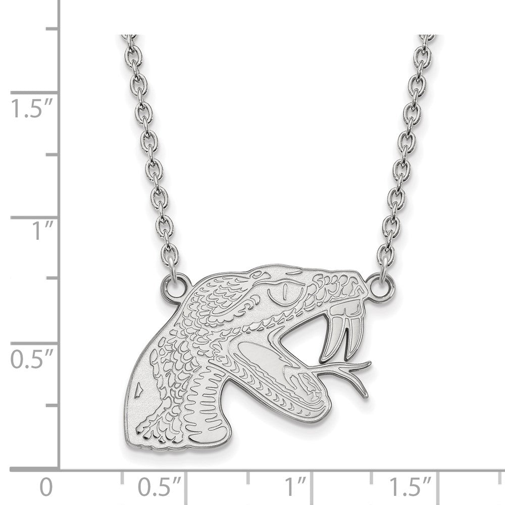 10K White Gold Logoart Florida A And M University Rattler Large Pendant 18 Inch Necklace