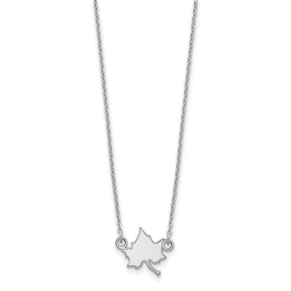 10K White Gold Logoart Indiana State University I S Small Pendant 18 Inch Necklace