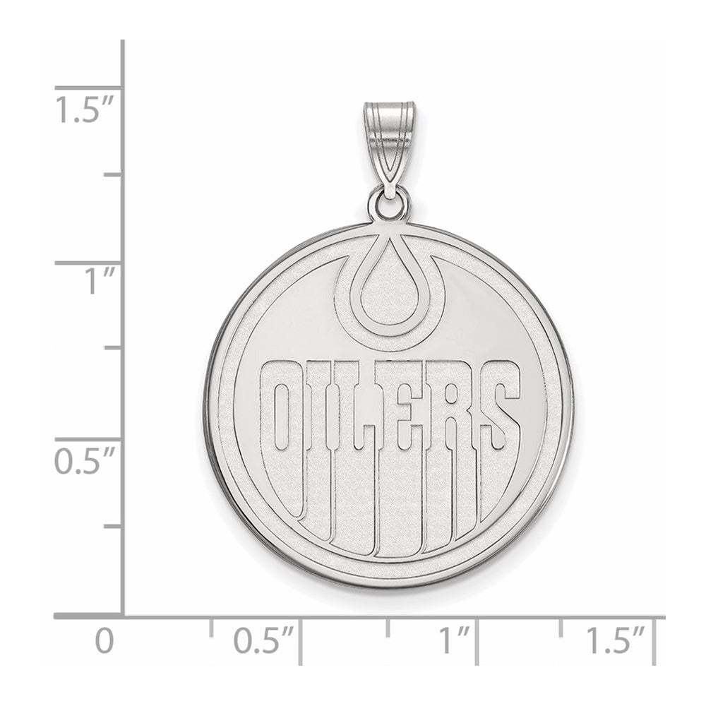 14K White Gold Nhl Logoart Edmonton Oilers Extra Large Pendant