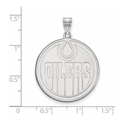 14K White Gold Nhl Logoart Edmonton Oilers Extra Large Pendant