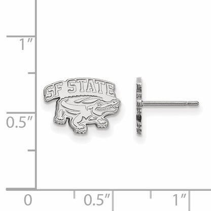 Sterling Silver Rhodium Plated Logoart San Francisco State University Extra Small Post Earrings