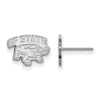 Sterling Silver Rhodium Plated Logoart San Francisco State University Extra Small Post Earrings