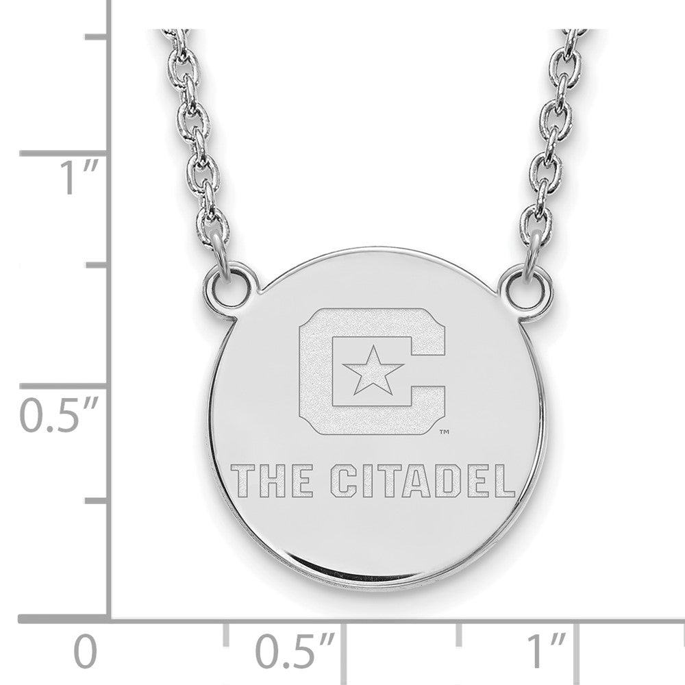 10K White Gold 10Kw Logoart The Citadel Large Pendant Necklace