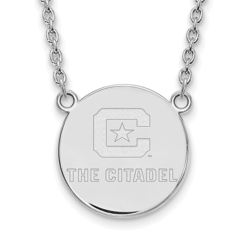 14K White Gold 14Kw Logoart The Citadel Large Pendant Necklace