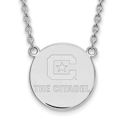 10K White Gold 10Kw Logoart The Citadel Large Pendant Necklace