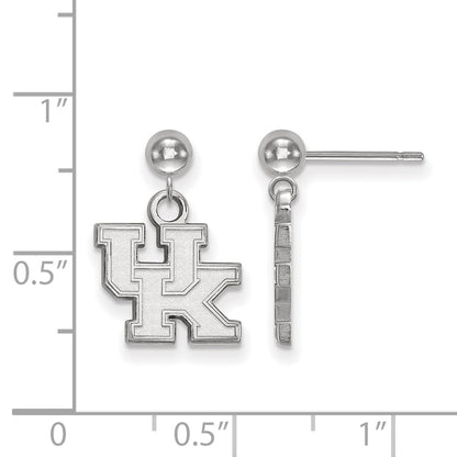 14K White Gold Logoart University Of Kentucky U K Dangle Ball Post Earrings