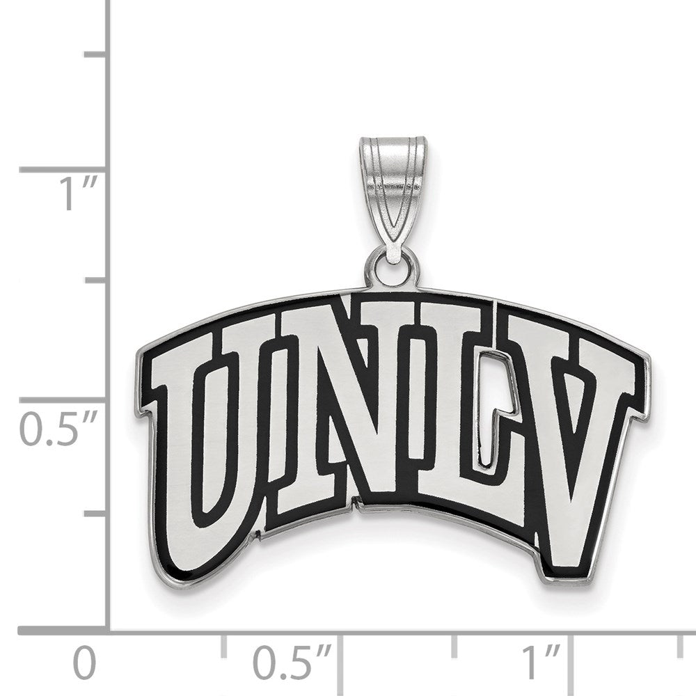 Sterling Silver Rhodium Plated Logoart University Of Nevada Las Vegas U N L V Large Enameled Pendant