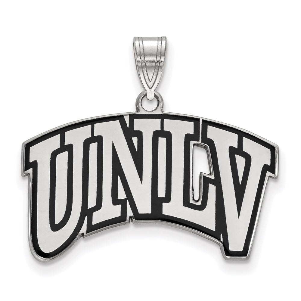 Sterling Silver Rhodium Plated Logoart University Of Nevada Las Vegas U N L V Large Enameled Pendant
