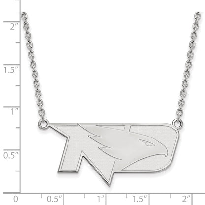 Sterling Silver Rhodium Plated Logoart University Of North Dakota Large Pendant 18 Inch Necklace