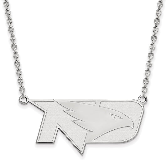 Sterling Silver Rhodium Plated Logoart University Of North Dakota Large Pendant 18 Inch Necklace