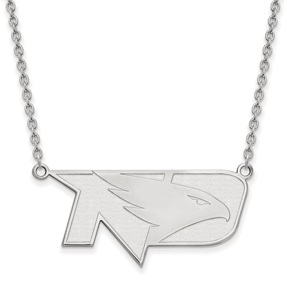 Sterling Silver Rhodium Plated Logoart University Of North Dakota Large Pendant 18 Inch Necklace