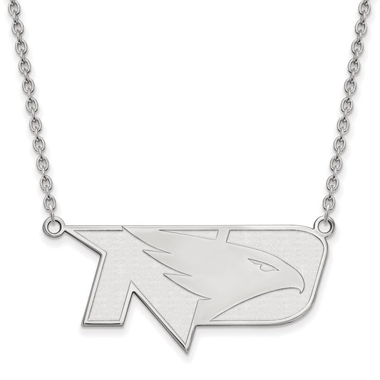 Sterling Silver Rhodium Plated Logoart University Of North Dakota Large Pendant 18 Inch Necklace