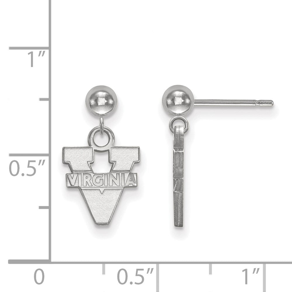 14K White Gold Logoart University Of Virginia Dangle Ball Post Earrings