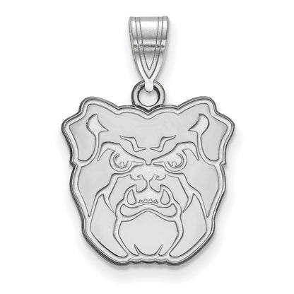 Sterling Silver Rhodium Plated Logoart Butler University Bulldog Medium Pendant