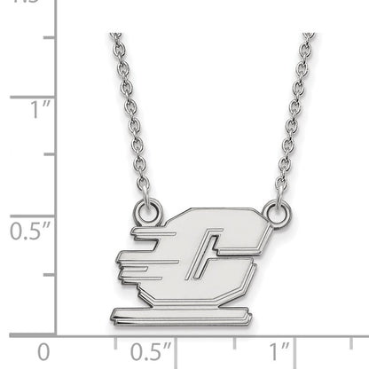 10K White Gold Logoart Central Michigan University Letter C Small Pendant 18 Inch Necklace