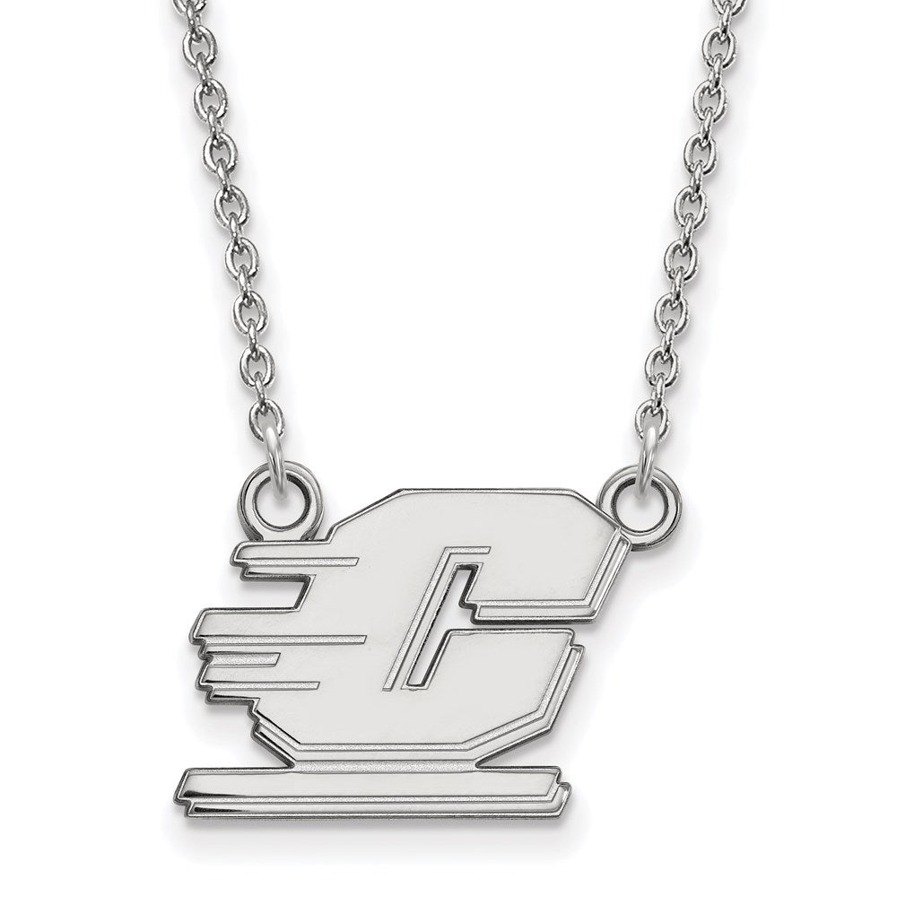 Sterling Silver Rhodium Plated Logoart Central Michigan University Letter C Small Pendant 18 Inch Necklace