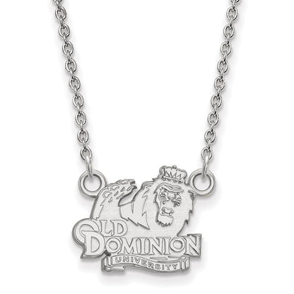 10K White Gold Logoart Old Dominion University Small Pendant 18 Inch Necklace