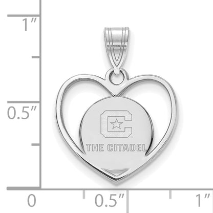 Sterling Silver Rh Plated Logoart The Citadel Pendant In Heart