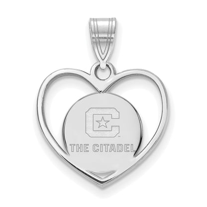 Sterling Silver Rh Plated Logoart The Citadel Pendant In Heart