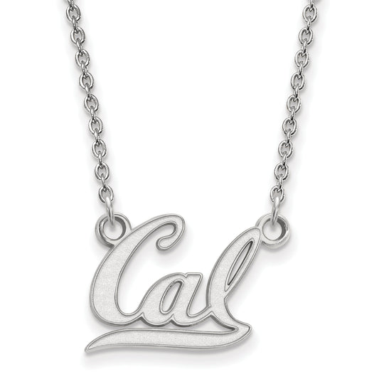 Sterling Silver Rhodium Plated Logoart University Of California Berkeley Small Pendant 18 Inch Necklace