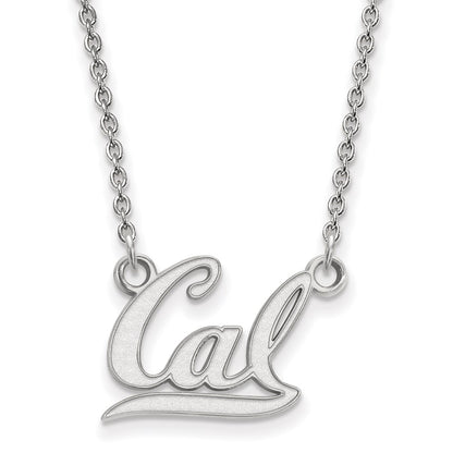 14K White Gold Logoart University Of California Berkeley Small Pendant 18 Inch Necklace