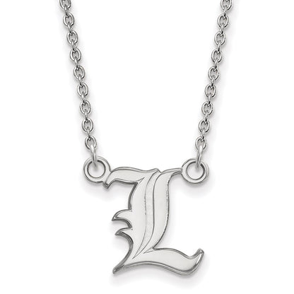 10K White Gold Logoart University Of Louisville Letter L Small Pendant 18 Inch Necklace