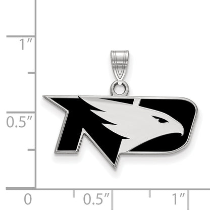 Sterling Silver Rhodium Plated Logoart University Of North Dakota Small Enameled Pendant