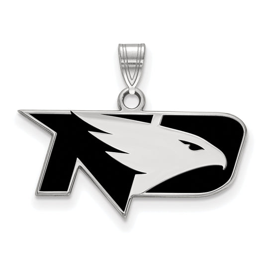 Sterling Silver Rhodium Plated Logoart University Of North Dakota Small Enameled Pendant