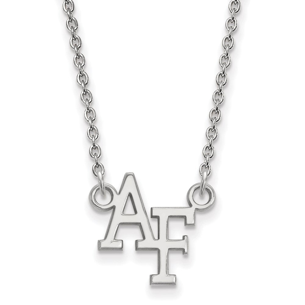 14K White Gold Logoart United States Air Force Academy A F Small Pendant 18 Inch Necklace
