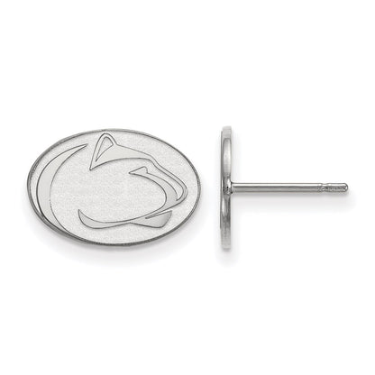 Sterling Silver Rhodium Plated Logoart Penn State University Lion Extra Small Post Earrings