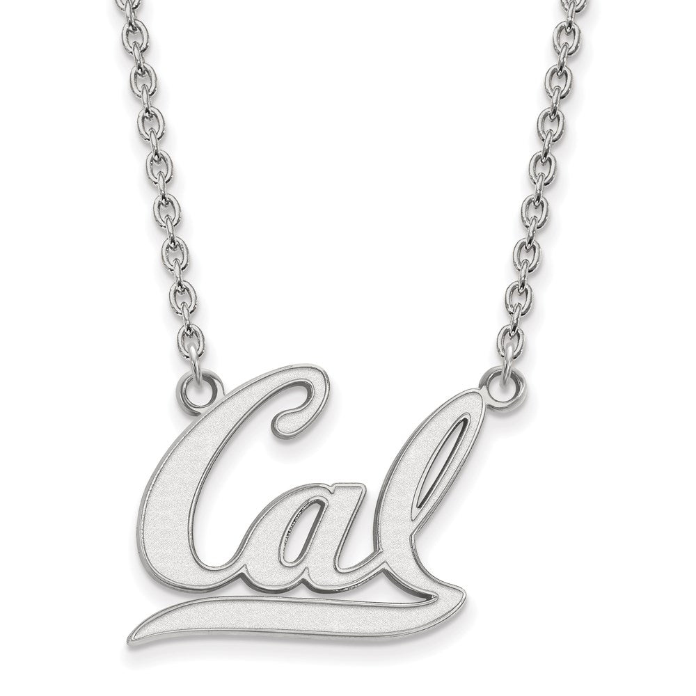 Sterling Silver Rhodium Plated Logoart University Of California Berkeley Large Pendant 18 Inch Necklace