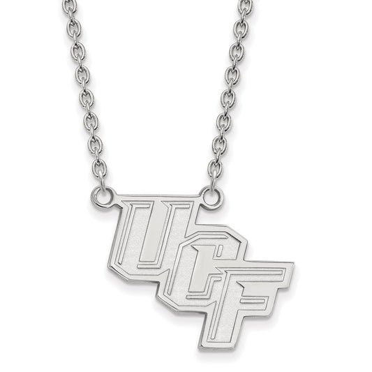 14K White Gold Logoart University Of Central Florida U C F Large Pendant 18 Inch Necklace