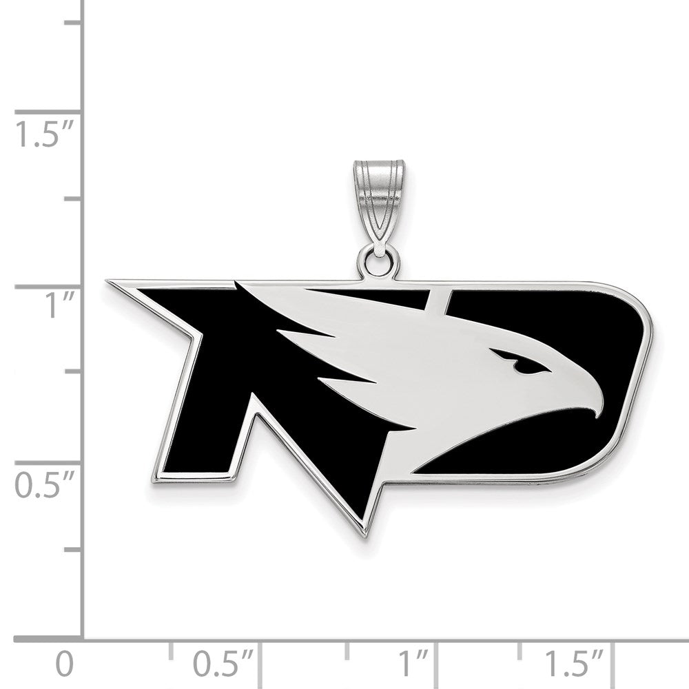 Sterling Silver Rhodium Plated Logoart University Of North Dakota Large Enameled Pendant