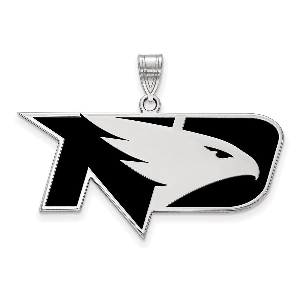 Sterling Silver Rhodium Plated Logoart University Of North Dakota Large Enameled Pendant