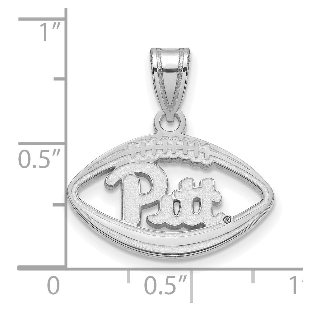 Sterling Silver Rhodium Plated Logoart University Of Pittsburgh Football Pendant