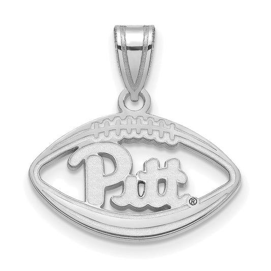 Sterling Silver Rhodium Plated Logoart University Of Pittsburgh Football Pendant